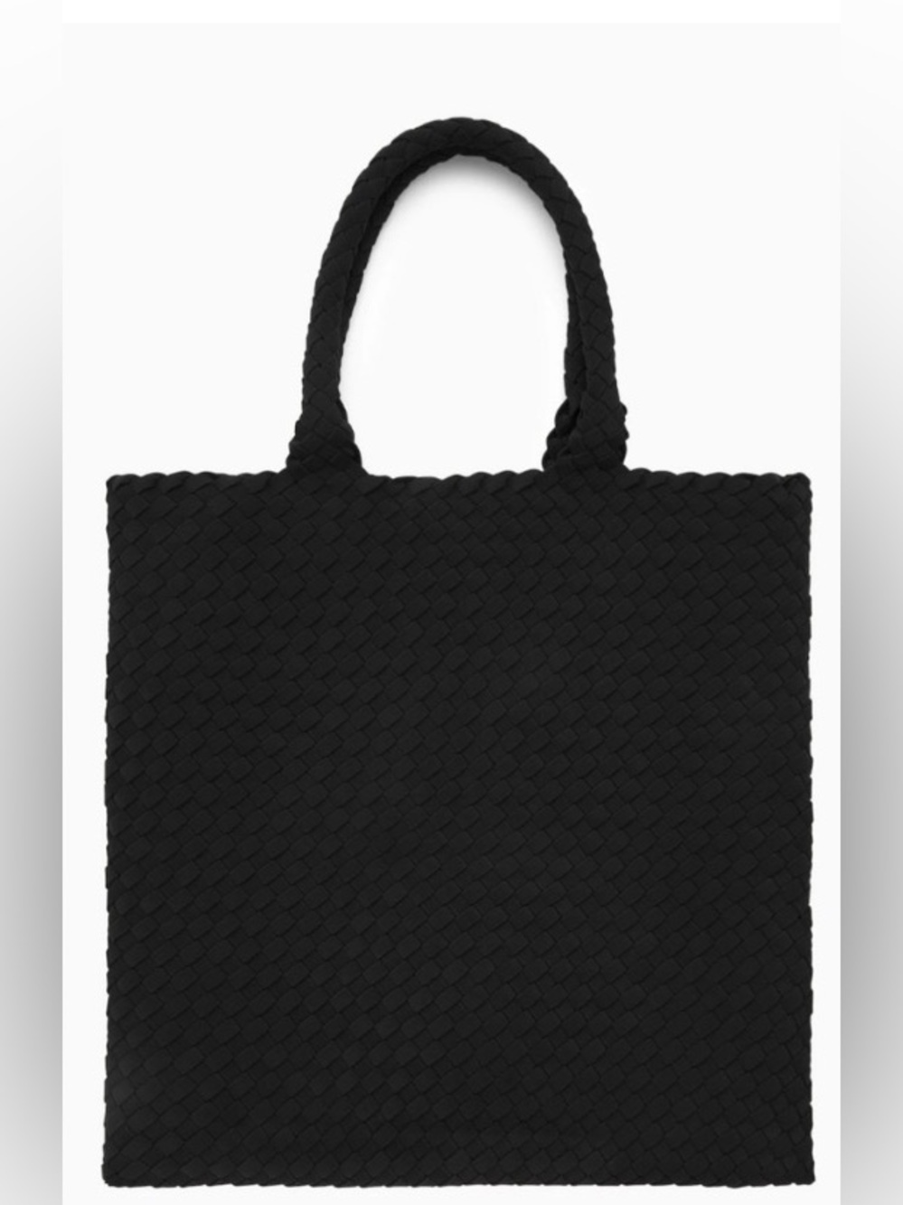 COS Mini Black Braided Tote Bag